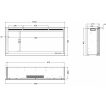 ROYAL 3D 100 cm, caminetto elettrico da incasso AFLAMO