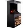 TOWER 46 cm + Supporto, caminetto elettrico a libera con sonoro AFLAMO