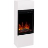MILOS 3D 40 Caminetto elettrico bianco con rivestimento + SUONO - AFLAMO