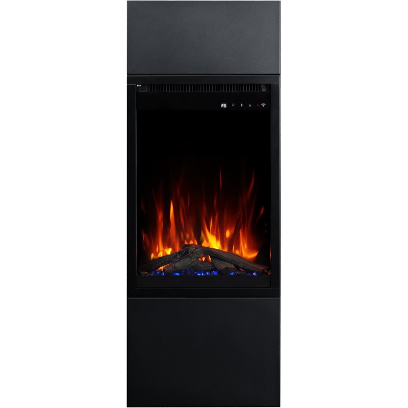 MILOS 3D 40 Caminetto elettrico nero con rivestimento + SUONO - AFLAMO