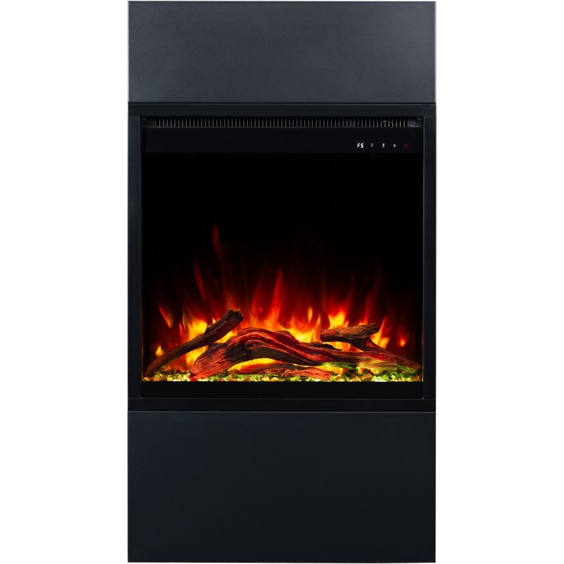MILOS 3D 60 Caminetto elettrico nero con rivestimento + SUONO - AFLAMO