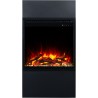 MILOS 3D 60 Caminetto elettrico nero con rivestimento + SUONO - AFLAMO