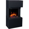 TEXEL 3D Caminetto elettrico nero con rivestimento + SUONO - AFLAMO