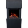 TEXEL 3D Caminetto elettrico nero con rivestimento + SUONO - AFLAMO