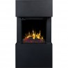 TEXEL 3D Caminetto elettrico nero con rivestimento + SUONO - AFLAMO